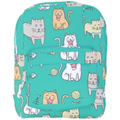 Seamless-pattern-cute-cat-cartoon-with-hand-drawn-style Full Print Backpack by Jancukart