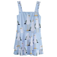 Cute-seagulls-seamless-pattern-light-blue-background Kids  Layered Skirt Swimsuit by Jancukart