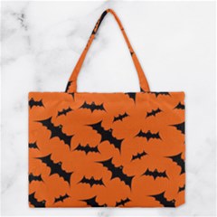 Halloween Card With Bats Flying Pattern Medium Tote Bag by Wegoenart