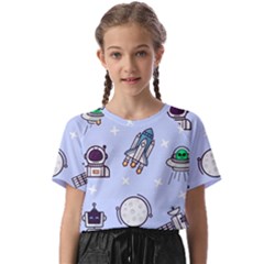 Seamless Pattern With Space Theme Kids  Basic Tee by Wegoenart