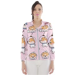 Set Kawaii Smile Japanese Dog Cartoon Women s Windbreaker by Wegoenart