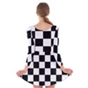 Chess board background design Long Sleeve Velvet Skater Dress View2