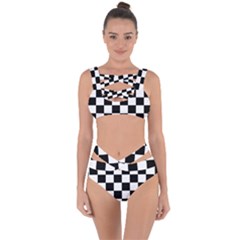 Chess Board Background Design Bandaged Up Bikini Set  by Wegoenart