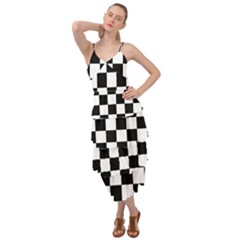 Chess Board Background Design Layered Bottom Dress by Wegoenart