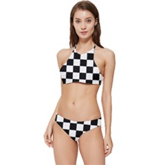 Chess Board Background Design Banded Triangle Bikini Set by Wegoenart