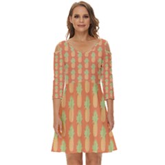 Pineapple Orange Pastel Shoulder Cut Out Zip Up Dress by ConteMonfrey