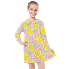 Pink Lemons Kids  Quarter Sleeve Shirt Dress by ConteMonfrey