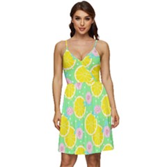 Green Lemons V-neck Pocket Summer Dress  by ConteMonfrey