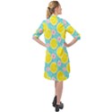 Blue neon lemons Long Sleeve Mini Shirt Dress View2