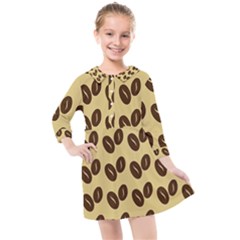 Coffee Beans Kids  Quarter Sleeve Shirt Dress by ConteMonfrey