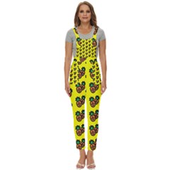 Yellow Background Pineapples Women s Pinafore Overalls Jumpsuit by ConteMonfrey