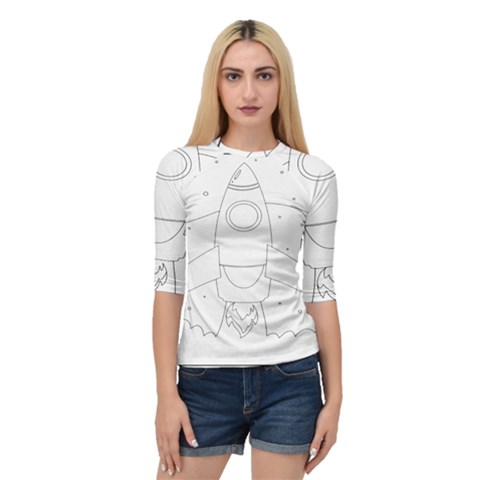 Starship Doodle - Space Elements Quarter Sleeve Raglan Tee by ConteMonfrey