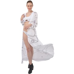 Starships Silhouettes - Space Elements Maxi Chiffon Beach Wrap by ConteMonfrey