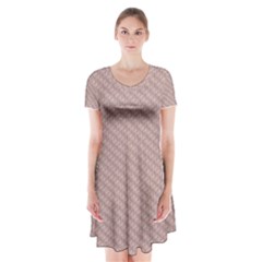 Terracotta Knit Short Sleeve V-neck Flare Dress by ConteMonfrey