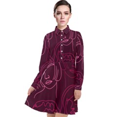 Im Only Woman Long Sleeve Chiffon Shirt Dress by ConteMonfrey