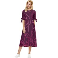 Im Only Woman Bow Sleeve Chiffon Midi Dress by ConteMonfrey