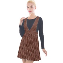 Terracotta Straw - Country Side  Plunge Pinafore Velour Dress by ConteMonfrey