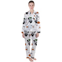 Halloween Jack O Lantern Vector Satin Long Sleeve Pajamas Set by Ravend