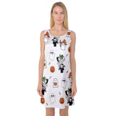 Halloween Jack O Lantern Vector Sleeveless Satin Nightdress by Ravend