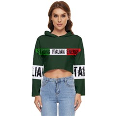 Strong Italian Energy Women s Lightweight Cropped Hoodie by ConteMonfrey