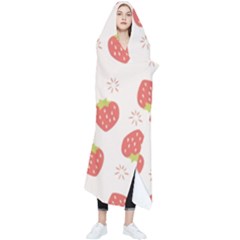 Strawberries Pattern Design Wearable Blanket by Wegoenart