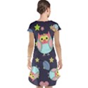 Owl Star Pattern Background Cap Sleeve Nightdress View2