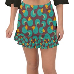 Vector-illustration-seamless-pattern-with-cartoon-duck Fishtail Mini Chiffon Skirt by Wegoenart