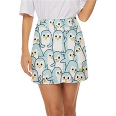 Penguin Pattern Mini Front Wrap Skirt by Wegoenart