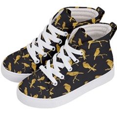 Background-with-golden-birds Kids  Hi-top Skate Sneakers by Wegoenart