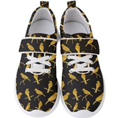 Background-with-golden-birds Men s Velcro Strap Shoes by Wegoenart