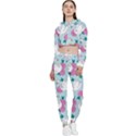 Classy swan pattern Cropped Zip Up Lounge Set View1