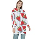 Watermelon Popsicle   Women s Long Oversized Pullover Hoodie View1