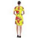 Yellow Watermelon Popsicle  Short Sleeve V-neck Flare Dress View2