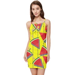 Yellow Watermelon Popsicle  Summer Tie Front Dress by ConteMonfrey