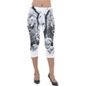 Drawing Angry Male Lion Roar Animal Lightweight Velour Capri Leggings  View1