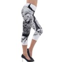 Drawing Angry Male Lion Roar Animal Lightweight Velour Capri Leggings  View4