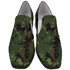 Military Background Grunge Women Slip On Heel Loafers by Wegoenart