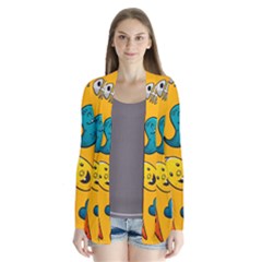 Graffiti Characters Seamless Ornament Drape Collar Cardigan by Wegoenart