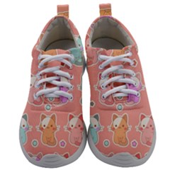Cute Kawaii Kittens Seamless Pattern Mens Athletic Shoes by Wegoenart