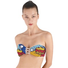 Pow Word Pop Art Style Expression Vector Twist Bandeau Bikini Top by Wegoenart