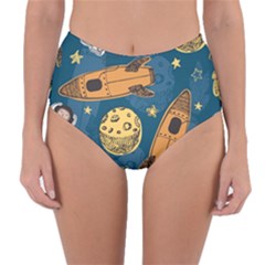 Missile Pattern Reversible High-waist Bikini Bottoms by Wegoenart