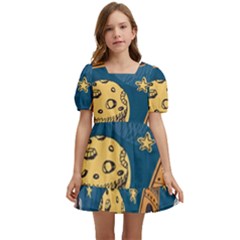 Missile Pattern Kids  Short Sleeve Dolly Dress by Wegoenart