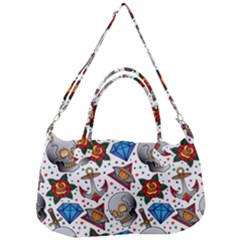 Full Color Flash Tattoo Patterns Removal Strap Handbag by Wegoenart