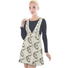 Cute Leaves Draw Plunge Pinafore Velour Dress by ConteMonfrey