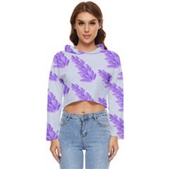 Cute Lavanda Blue Women s Lightweight Cropped Hoodie by ConteMonfrey