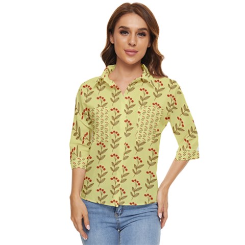 Yellow Fresh Spring Hope Women s Quarter Sleeve Pocket Shirt by ConteMonfrey