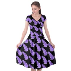 Cute Lavanda Black Cap Sleeve Wrap Front Dress by ConteMonfrey