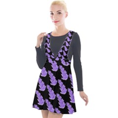 Cute Lavanda Black Plunge Pinafore Velour Dress by ConteMonfrey