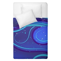 Wavy Abstract Blue Duvet Cover Double Side (single Size) by Ravend