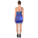 Wavy Abstract Blue One Soulder Bodycon Dress View2